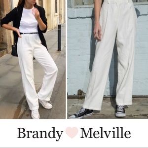 Brandy Melville white linen Amelia pants